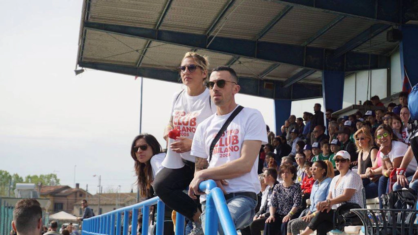 Fans on the bleachers at the Riviera Easter Cup soccer tournament